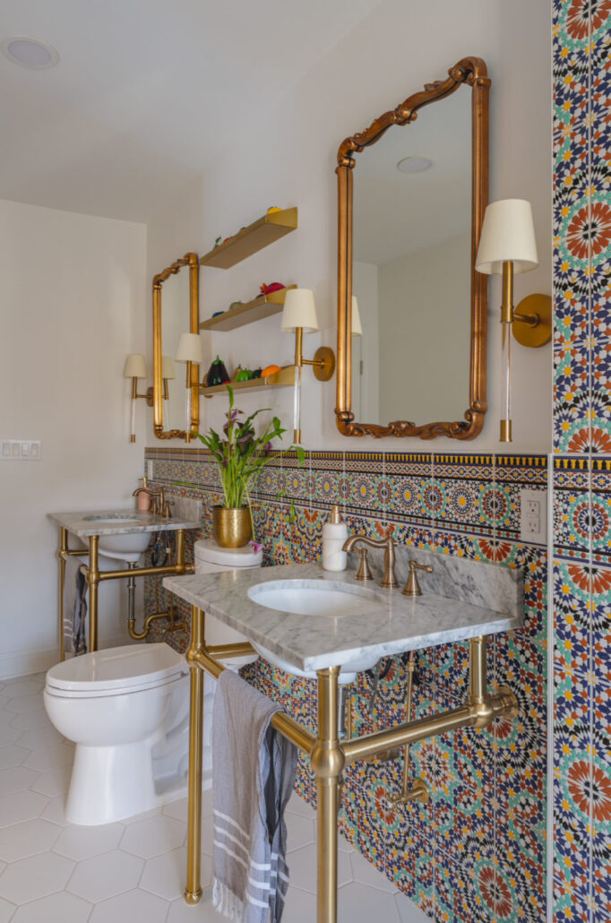 2 Console vanity Moroccan Hammam Style Bathroom Remodel 4 1