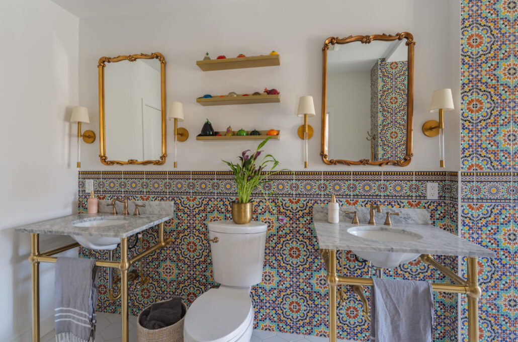 2 Console vanity Moroccan Hammam Style Bathroom Remodel 5 1