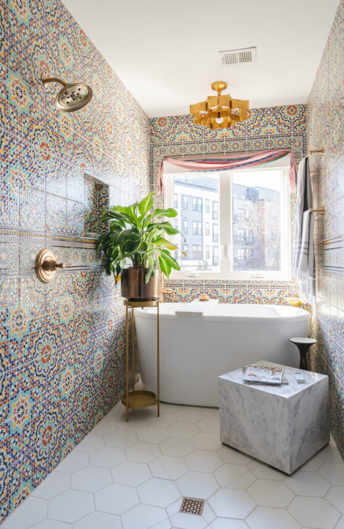 Barrier Free Shower Area - Moroccan Hammam Style Bathroom Remodel (2)